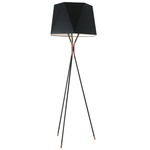 Solitaire Floor Lamp - Satin Graphite / Satin Copper