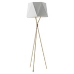 Solitaire Floor Lamp - Satin Brass / Polished Brass