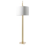 Upper Floor Lamp - Satin Brass / White