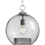 Malbec Pendant - Brushed Nickel / Clear Textured