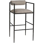 Barbana Bar Stool - Pewter Textured Linen