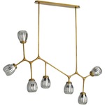 Smyth Chandelier - Antique Brass / Smoke Luster