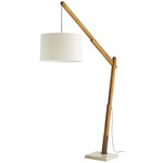 Sarsa Floor Lamp - Teak Wood / Ivory