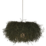 Caos Wide Pendant - Gloss Nickel / Green