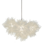 Fluo Chandelier - Stainless Steel / White