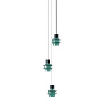 Drip/Drop Multi Light Pendant - Ebony Black / Green Glass