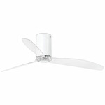 Mini Tube Ceiling Fan w/ Transparent Blades - Gloss White / Transparent
