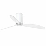 Mini Tube Ceiling Fan w/ Transparent Blades - Matte White / Transparent