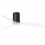 Mini Tube Ceiling Fan w/ Transparent Blades - Gloss Black / Transparent