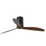 Mini Tube Ceiling Fan w/ Wood Blades - Matte Black / Wood