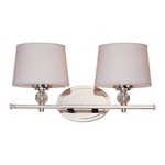 Rondo Bathroom Vanity Light - Polished Nickel / White