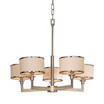 Nexus Single Tier Chandelier - Satin Nickel / White