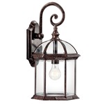 Barrie Outdoor Top Mount LED Scroll Wall Light - Tannery Bronze / Clear