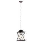 Argyle Outdoor Pendant - Weathered Zinc / Clear Seeded
