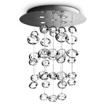 Ether S Chandelier - Polished Steel / Transparent