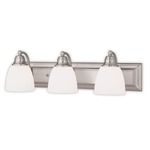 Springfield Bathroom Vanity Light - Brushed Nickel / Satin Opal White