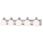 Springfield Bathroom Vanity Light - Brushed Nickel / Satin Opal White