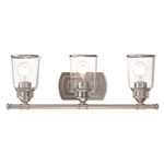 Lawrenceville Bathroom Vanity Light - Brushed Nickel / Clear Seeded