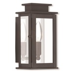 Princeton Box Outdoor Wall Sconce - Bronze / Clear