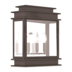 Princeton Square Outdoor Wall Sconce - Bronze / Clear