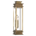 Princeton Long Outdoor Wall Sconce - Antique Brass / Clear