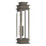 Princeton Long Outdoor Wall Sconce - Vintage Pewter / Clear