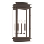 Princeton Square Outdoor Wall Sconce - Bronze / Clear