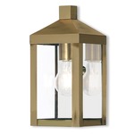 Nyack Outdoor Wall Light - Antique Brass / Clear