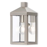 Nyack Outdoor Wall Light - Brushed Nickel / Clear