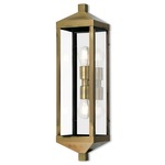 Nyack Outdoor Tall Wall Light - Antique Brass / Clear