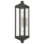 Nyack Outdoor Tall Wall Light - Black / Clear