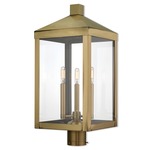 Nyack Outdoor Post Light - Antique Brass / Clear