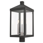 Nyack Outdoor Post Light - Black / Clear