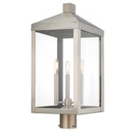 Nyack Outdoor Post Light - Brushed Nickel / Clear