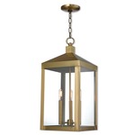Nyack Outdoor Pendant - Antique Brass / Clear
