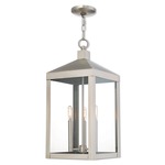 Nyack Outdoor Pendant - Brushed Nickel / Clear