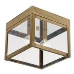 Nyack Outdoor Ceiling Light Fixture - Antique Brass / Clear