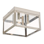 Nyack Outdoor Ceiling Light Fixture - Brushed Nickel / Clear