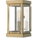 Hopewell Outdoor Wall Light - Antique Brass / Clear