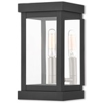 Hopewell Outdoor Wall Light - Black / Clear
