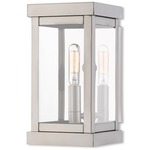 Hopewell Outdoor Wall Light - Brushed Nickel / Clear