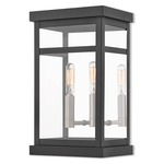 Hopewell Band Outdoor Wall Light - Black / Clear