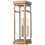 Hopewell Slim Outdoor Wall Light - Antique Brass / Clear