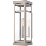 Hopewell Slim Outdoor Wall Light - Brushed Nickel / Clear