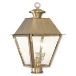 Mansfield Outdoor Post Light - Antique Brass / Clear Seeded