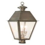 Mansfield Outdoor Post Light - Vintage Pewter / Clear Seeded