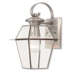 Westover Outdoor Wall Sconce - Brushed Nickel / Clear