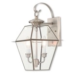 Westover Outdoor Wall Sconce - Brushed Nickel / Clear