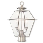 Westover Outdoor Post Light - Brushed Nickel / Clear