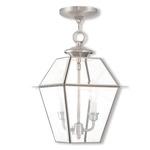 Westover Outdoor Pendant - Brushed Nickel / Clear